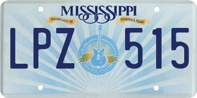 MS license plate LPZ515