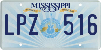 MS license plate LPZ516