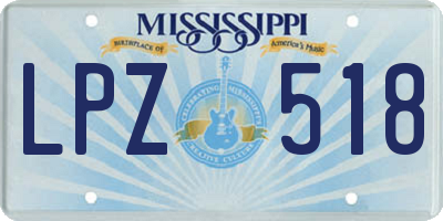 MS license plate LPZ518