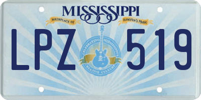 MS license plate LPZ519