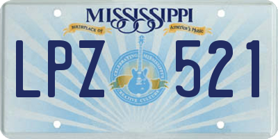 MS license plate LPZ521