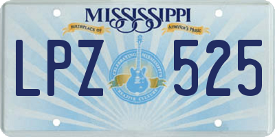 MS license plate LPZ525