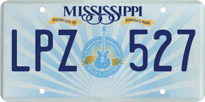 MS license plate LPZ527