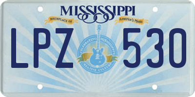 MS license plate LPZ530