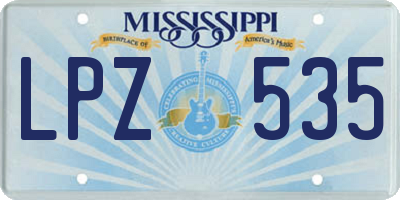 MS license plate LPZ535