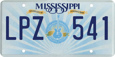 MS license plate LPZ541