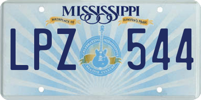 MS license plate LPZ544