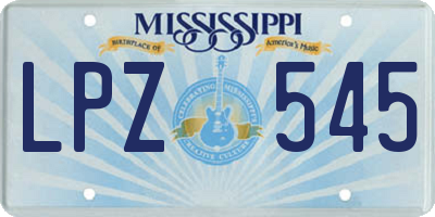 MS license plate LPZ545