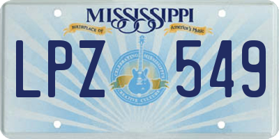 MS license plate LPZ549