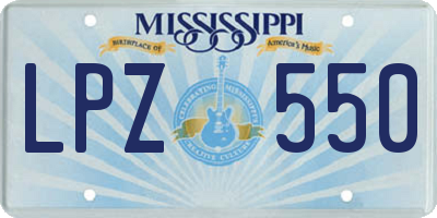 MS license plate LPZ550