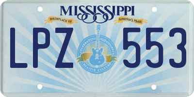 MS license plate LPZ553