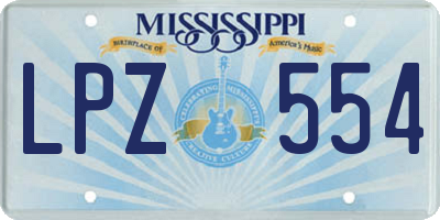MS license plate LPZ554