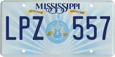 MS license plate LPZ557