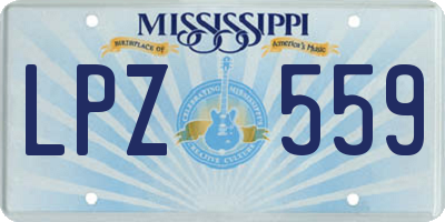 MS license plate LPZ559
