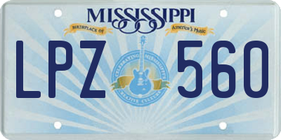 MS license plate LPZ560