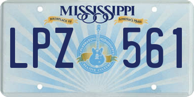 MS license plate LPZ561