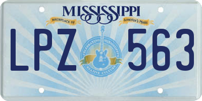 MS license plate LPZ563