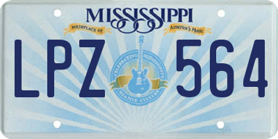 MS license plate LPZ564