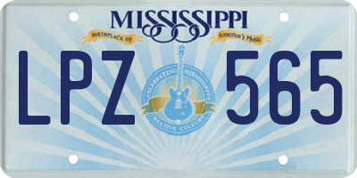 MS license plate LPZ565