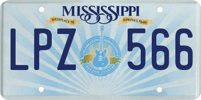 MS license plate LPZ566