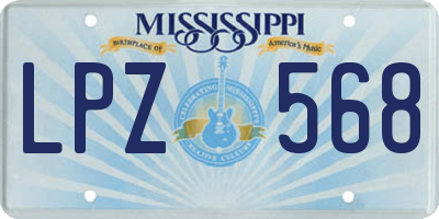 MS license plate LPZ568