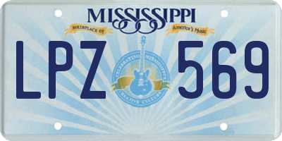 MS license plate LPZ569