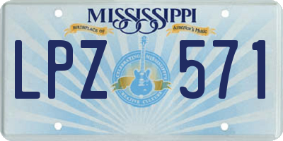 MS license plate LPZ571