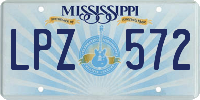 MS license plate LPZ572