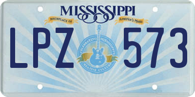 MS license plate LPZ573