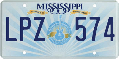 MS license plate LPZ574