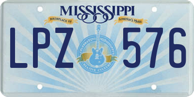 MS license plate LPZ576