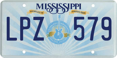 MS license plate LPZ579