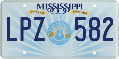 MS license plate LPZ582