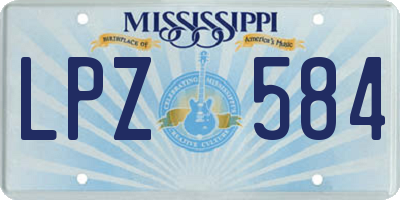 MS license plate LPZ584