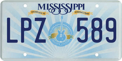 MS license plate LPZ589