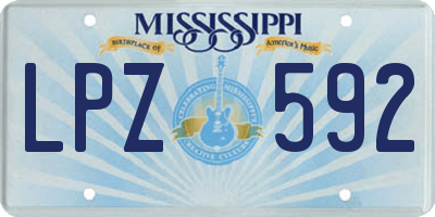 MS license plate LPZ592