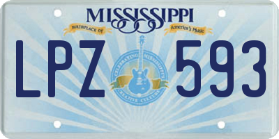 MS license plate LPZ593