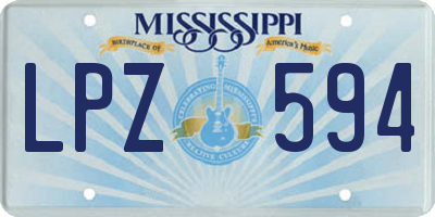 MS license plate LPZ594