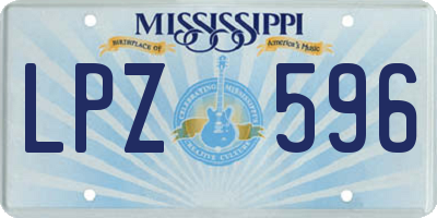 MS license plate LPZ596