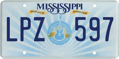 MS license plate LPZ597