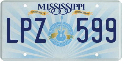 MS license plate LPZ599