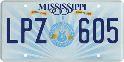 MS license plate LPZ605