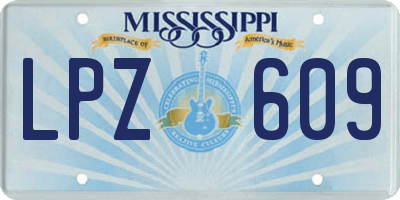 MS license plate LPZ609
