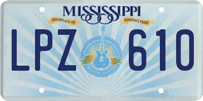 MS license plate LPZ610