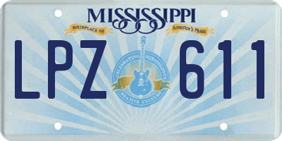 MS license plate LPZ611