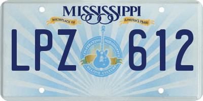 MS license plate LPZ612