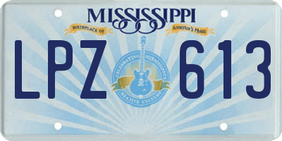 MS license plate LPZ613