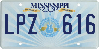 MS license plate LPZ616