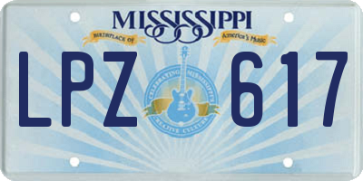 MS license plate LPZ617