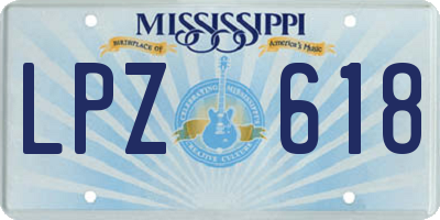 MS license plate LPZ618